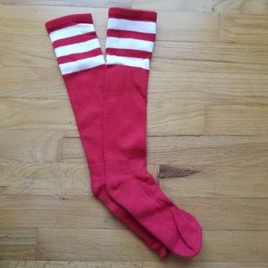 American Apparel Red Striped Knee High Socks